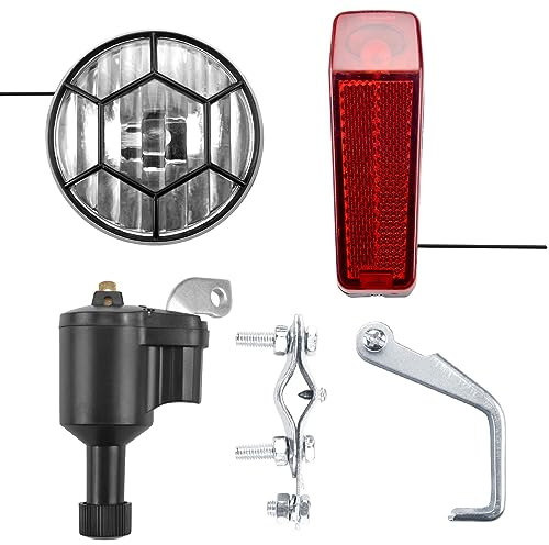 Harewtwy Luz de Bicicleta Bicicleta Motorizada Generador de FriccióN DíNamo Trasero Kit de Luz Trasera 6 V 3 W Accesorios de Bicicleta