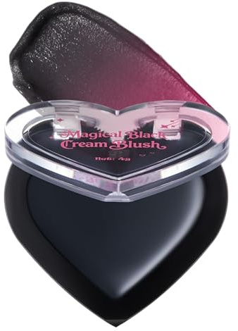 Fard À Joues Noir - Maquillage Blush Crémeux Noir - Blush Changeant de Couleur Longue Tenue pour Contour Fusionné Femmes Filles Fête d'Halloween Festif