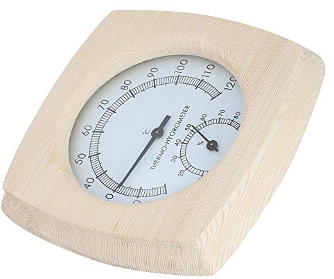 Riuulity Termoigrometro in Legno Termoigrometro per Sauna per Sauna Bagno in Legno 5,3x5,1x1,0 Pollici Ecologica