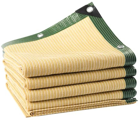 Tela de sombra 75% de protección UV para jardín y suculentas, tela de polietileno de alta densidad beige múltiple (4 x 5 m)