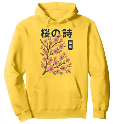Fiore di Ciliegio Giappone Giapponese Sakura Felpa con Cappuccio