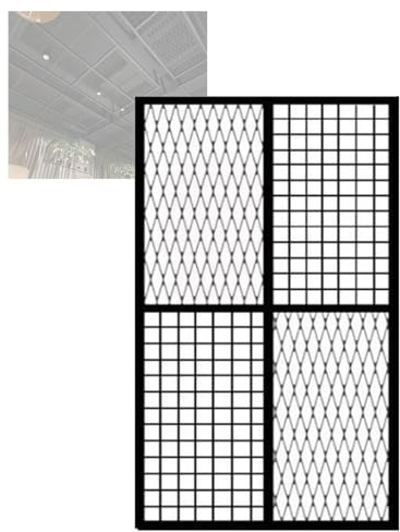 YJEUZCD Decorative Metal Grid Ceiling Tiles, Gridwall Display Stand, Room Divider Screen, Commercial Office Roof Spaces Housetop Covering Panels(60x100cm)