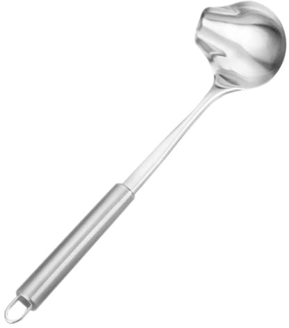 Healeved Louche en Acier Inoxydable avec Bec Verseur Pratique, Petite Cuillère à Sauce Multifonction Cuisine, Compatible Lave-vaisselle, Ustensile de Service pour Sauces et Assaisonnements
