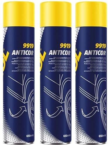 BandelOne Senfineco 3X Anticor Unterbodenschutz (1,95 Liter) | 3x 9919,(9975) Mannol Ubs Anticor Schwarz 650 Ml, Unterbodenschutz