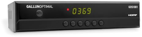 GALLUNOPTIMAL DVB-S2 Full HD 1080p Satellitenreceiver mit Aufnahmefunktion (PVR) & Timeshift, HDMI + Scart, S/PDIF Coaxial, Mediaplayer, EPG, 4-stelliges LED-Display, 12V Netzteil, Standby < 1 Watt