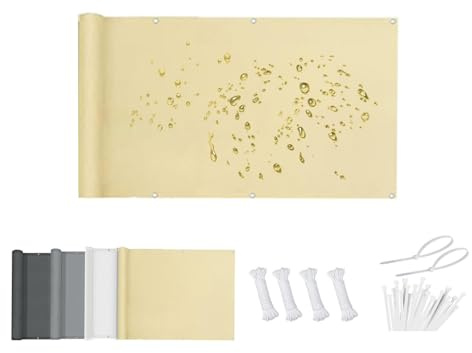 DSRDRFG Tenda da Sole Impermeabile con Occhielli 1.6x2.2M Sabbia Vela Ombreggiante Rettangolare, Protezione UV 95% Proteggere dal vento e dalla pioggia per Terrazza, Balcone, Veranda, Piscina
