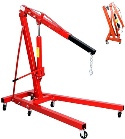 Polipasto hidráulico plegable para motor, soporte de grúa ajustable y resistente, herramientas de elevación para taller y garaje