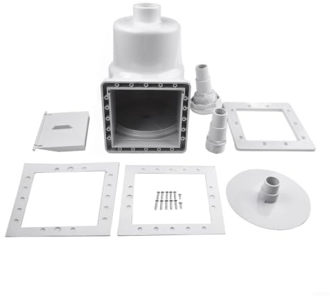 Evenoonest Sistema skimmer per piscina, struttura in plastica compatibile con piscine hayward SP1091LX Dyna-Skim fuori terra, include copertura per cestello e guarnizione (A)