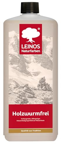 LEINOS Holzwurmfrei 130 |1 Liter | Holzschutz gegen Insekten- & Pilzbefall | Für Innen, überdachten Außenbereich & Feuchträume | Holzverfestiger mit physikalisch-mechanischer Wirkung