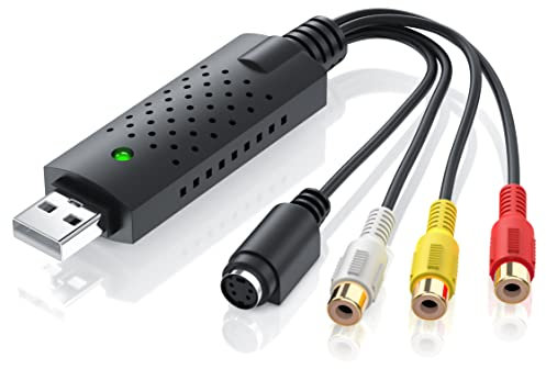 CSL - USB 2.0 Audio Video Grabber - Neue Software Windows 11 fähig - VHS - Videoadapter zur Bearbeitung-Nachbearbeitung - vergoldete Kontakte