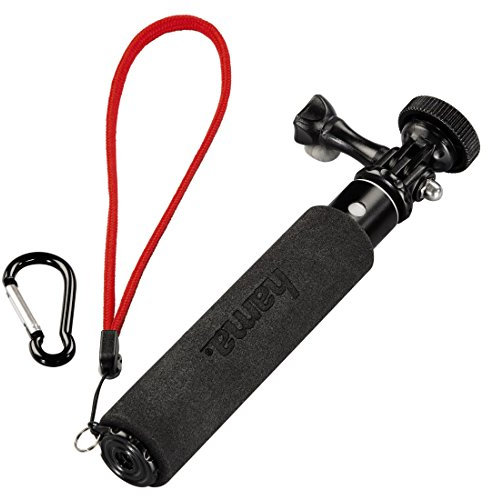 Hama Palo Selfie 2 en 1, Conector GoPro y Rosca de ¼ Pulgadas (para cámaras, cámaras GoPro y Smartphones con Soporte) Extensible hasta 47 cm, Color Negro