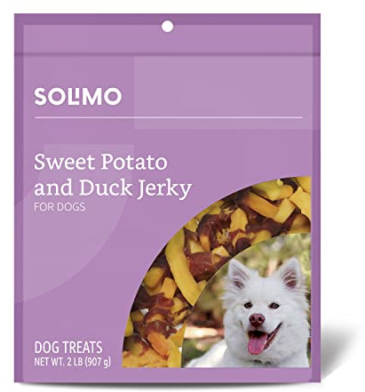 Amazon Brand - Solimo Sweet Potato & Duck Jerky Dog Treats, 2 pounds