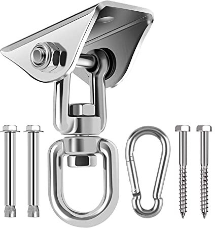 Awroutdoor Gancio per Soffitto SUS304 Acciaio Inossidabile Gancio per soffitto Suspension 4 Viti per Calcestruzzo e Legno Yoga Amaca Sacco da Boxe