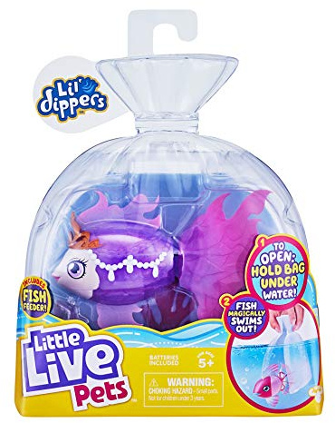 Little Live Pets Lil' Dippers Single Pack, Lil' Dippers with Wow-Effect When Unpacking in Water and Interactive Feeding
