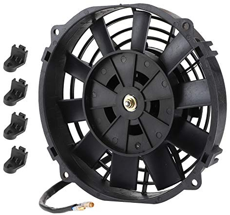 Universeller 8 Zoll Hochleistungs 12V Elektrolüfter mit schlankem Kühler und Montagekit Elektrischer Lüfter für die automatische Kühlung des Kühlers Klimaanlage 10 Schaufeln 12 V 80 W 2250 U / min