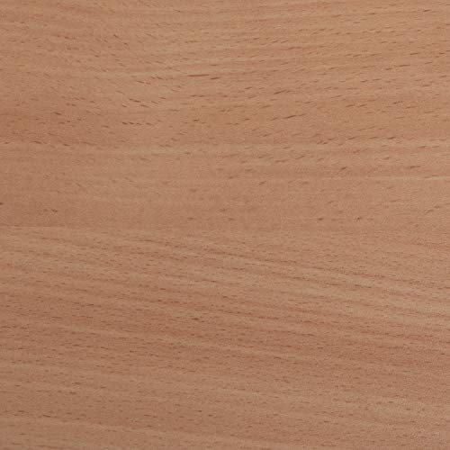 Schreibtisch inkl. Knieraumblende mit grauem C-Fuß-Gestell, versch. Größen u. Farben | Bürotisch mit 25mm starker Tischplatte u. 18mm starker Sichtblende | hauseigene Fertigung (Buche, 180 x 80 cm)