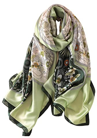 FAIRYGATE Seidenschal Damen Lange Schal für Frauen Hochwertiges Seidentuch Halstuch Stola Großes Tuch Damen Elegant 79