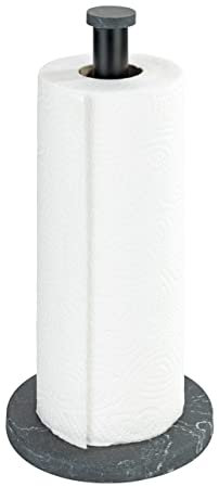 WENKO Küchenrollenhalter Marmor Schwarz