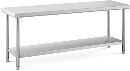 Royal Catering Edelstahltisch 200 x 60 cm 400 kg Tragkraft Arbeitstisch Edelstahl Gastro Tisch Küche