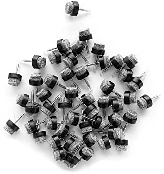 LIKERAINY Antideslizante Patín Fieltro con Clavo Ø14x9mm para Parqué Muebles Silla Pierna Almohadillas de Fieltros para Proteger Suelos de Madera Deslizante Amortiguación Ruido Negro 50 Piezas