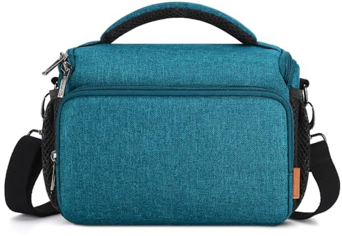 DOMISO DSLR Camera Bag Small Canon Camera Sling Bag for Photographers Mirrorless Waterproof Shoulder Bag,Teal