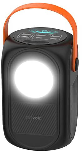 revolt Powerbank 3.0: Powerbank 60.000 mAh, 2X USB-C mit PD 65 W, 4X USB-A, LED-Licht, Griff (QC, C-Output, 12V)