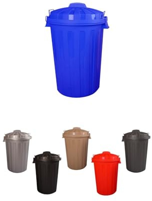 JARDIN202 - Cubo Basura Diseño Moderno de plástico con Tapadera | Cubo Resistente almacenaje y Reciclar | 100 litros (Azul)