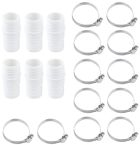 Faotup 6Pcs Drain Hose Adapter,Drain Hose Connectors,Hose Extension Adapter with Clamps, for Washing Machine Hose Washer Extension Adapter