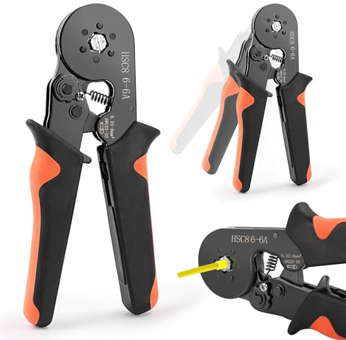 VFANDV Pinza Crimpatrice Capicorda, Pinze Crimpatrici per Connettori Elettrici Isolati, per Capicorda 0.25-10 mm² Terminale Isolato Terminali a Crimpare, Crimping Tool per Elettricista Riparare