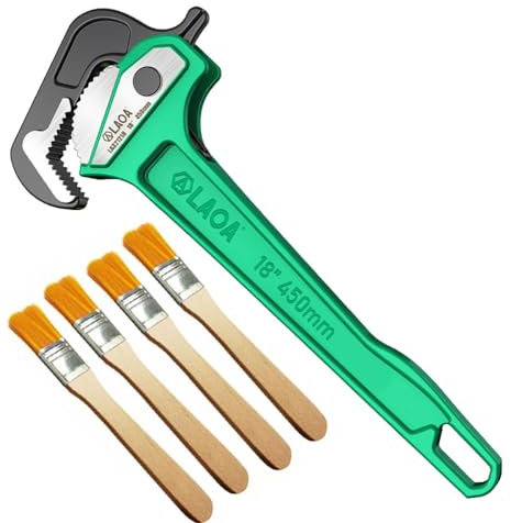 LAOA RapidGrip Robuste Rohrzange aus legiertem Stahl, gerade Rohrzange, 45,7 cm, multifunktional, dreiseitige Zahn-Rohrzange für Bauarbeiter, Schwerindustrie, Autoreparatur