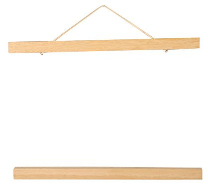 Hapivida Magnetischer Sägemehl Posteraufhänger, Magnetischer Rahmenaufhänger aus Hellem Holz Magnet Leinwand Kunstdruck Dübel Posteraufhänger für Wände, Karten Leinwand Kunstwerk(30cm)