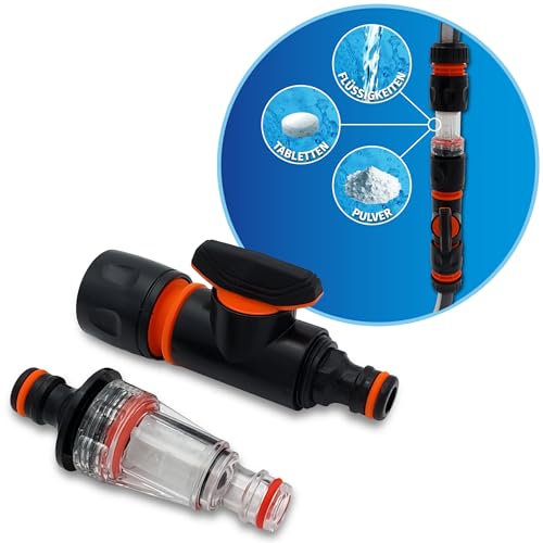 WATERTWIN Wohnmobil Wasser Tankadapter | Caravan Einfüllstutzen Zubehör | Wassertankdeckel mit doppelt Gardena Anschluss (Mischer für Wasserzusatz)