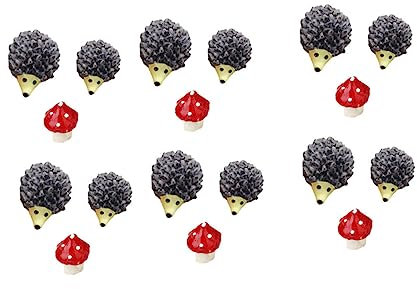 BESPORTBLE 18 STK Igel-pilz-Ornament Terrarienschmuck Pilz- Und Igelverzierung Mini-Figur Igelfigur DIY Dekor Igel Dekor Dekorationen Igel Aus Harz Tier Zubehör Fee PVC