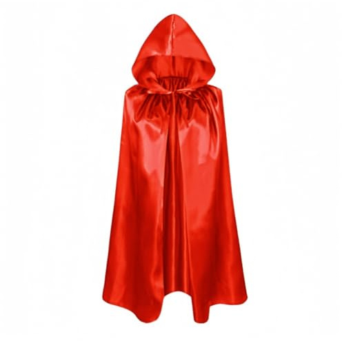Proumhang Rojo Capa con Capucha para Niños y Niñas de Bruja, Vampiro, Diablo, Grim Reaper - Halloween Mascarada Navidad Cosplay Fiesta de Disfraces 80cm