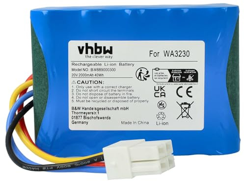 vhbw Batterie Compatible avec Worx Landroid S 390m2 | S300, S450i 2018, S450i, S300i, S300 2018 robot tondeuse tondeuse (2000mAh, 20V, Li-ion)