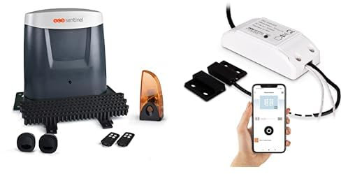 SCS Sentinel, Modulo Ricevitore connesso per WifiGate + motorizzazione a cremagliera per cancelli scorrevoli, con 2 Telecomandi a lunga distanza, lampadina LED Lampeggiante, OpenGate3