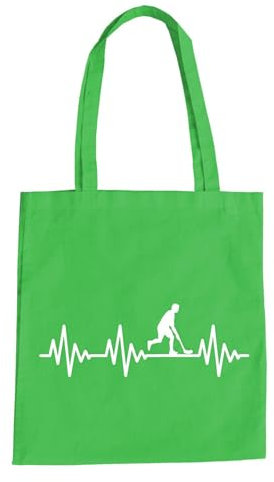 Herzschlag Hockey Baumwolltasche - Ekg Eishockey Feld Puck Schläger Grün