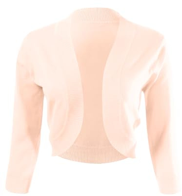 Allsense Women's 3/4 Sleeve Bolero Shrug for Dresses