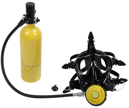 Garsent Bouteille de Plongée avec sous-Masque, Mini Bouteille de Plongée 1 L, Petite Bouteille de Plongée avec Lunettes de Plongée Intégrales, équipement de Plongée à Respiration Simple,