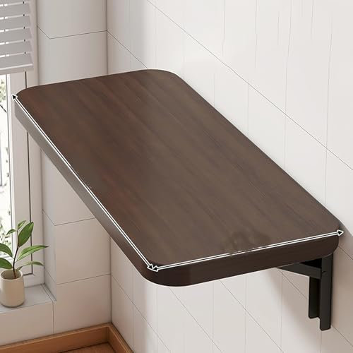Mesa plegable pared,Mesa cocina plegable,Mesa plegable cocina,Mesa plegable cocina pared,Mesa abatible,Robusto y estable, Estilo minimalista moderno, adecuado for cualquier escenario.(Brown,40*20cm/15