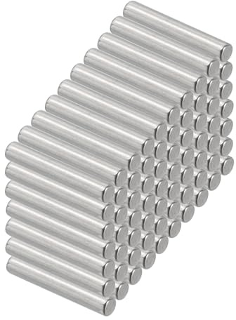 PATIKIL 100st Sortiment Häftklamrar i 304 Rostfritt Stål 2,5 x 14mm, Metalliska Cylindriska Centerstift För Bultar Hylor Positionskomponenter Möbelfästen
