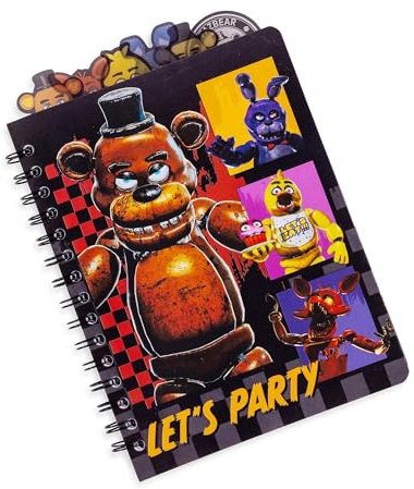 Silver Buffalo Five Nights at Freddy's: Special Delivery Let's Party 6-Tab Spiral Notebook | Notepad Journal, Stationery Paper | 7 x 9 Inches