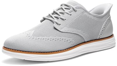 Bruno Marc Zapatos Verano Hombre Vestir Transpirable con una Plantilla de Malla y EVA para Respuesta Zapatos Ligeros y Fáciles de Poner y Quitar,Size 43,Gris,BMUMOX2415