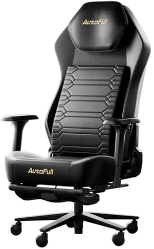 AutoFull M5 Gaming Chair, Ergonomic Office Chair with Dynamic Lumbar Support, 4D Adjustable Armrests, and High-Back Design for PC Gaming with Footrest, Black