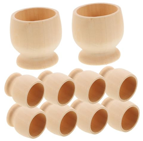 DIYEAH 10 Stück Diy Holz Eierbecher Eierhalter Holz Ei Steht Eierbecher Standt