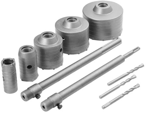 Swiixxer Kit A Tazza per Cemento 10 Pezzi Punta da Trapano per A Tazza Portatile per Muratura Resistente Agli Urti per Fognature Muro di Cemento