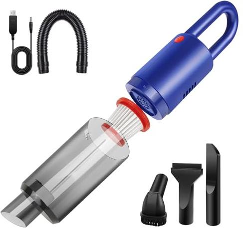 3-in-1 Handheld Vacuum Cleaner Battery, Car Vacuum Cleaner Powerful, 7500PA Cordless Vacuum Cleaner, Electric Dust Blower Compressed Air Spray for Car, Kitchen, Sofa, Office, Home, Pet Hair Cleaning