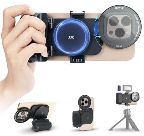 Support magnétique pour objectif de téléphone 67 mm avec kit de prise en main pour iPhone 16 15 14 Pro Max Plus, adaptateur de filtre pour ND CPL w Cold Shoe Adapter & 6,35 mm 20 vis extractible pour
