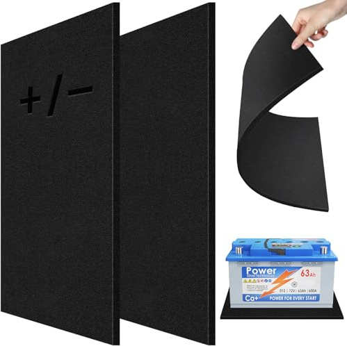 UNIFAMLY 2 PCS Rubber Anti-Vibration Pads, 8 x 12 Black Shock Absorbing Mat 6mm Thickness for Battery Protective Washer Dryer