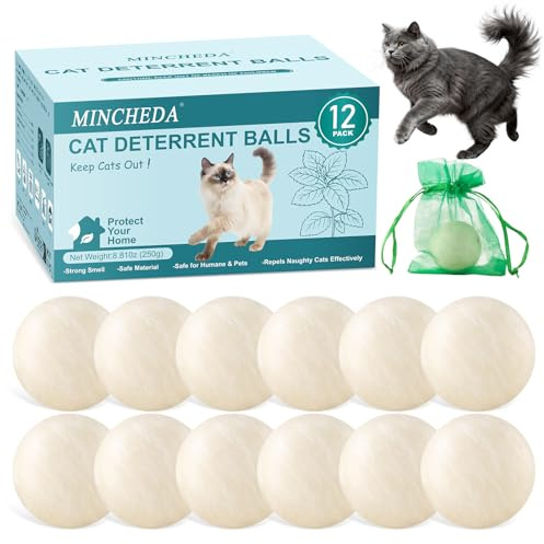 MINCHEDA Répulsif pour Chats extérieur intérieur Empêcher Les Chats d'uriner, Les protéger des griffures et des mordillements,Keep Cats Off Lawn, Yard, Garden, Mulch & Flower Beds Permanently 12 Pack